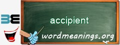 WordMeaning blackboard for accipient
